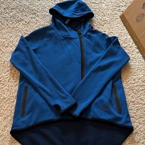 Women Blue Nike Fleece Tech Hooded Jacket